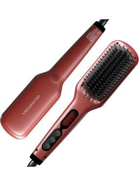 Fast Heating Hair Straightener Brush, Ionic Ceramic for Smooth Frizz-Free Hair